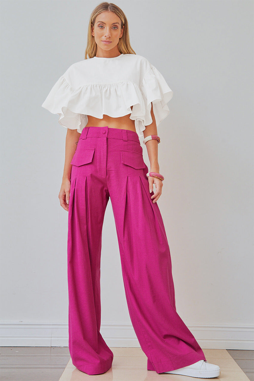 Pink Wide Leg Pants